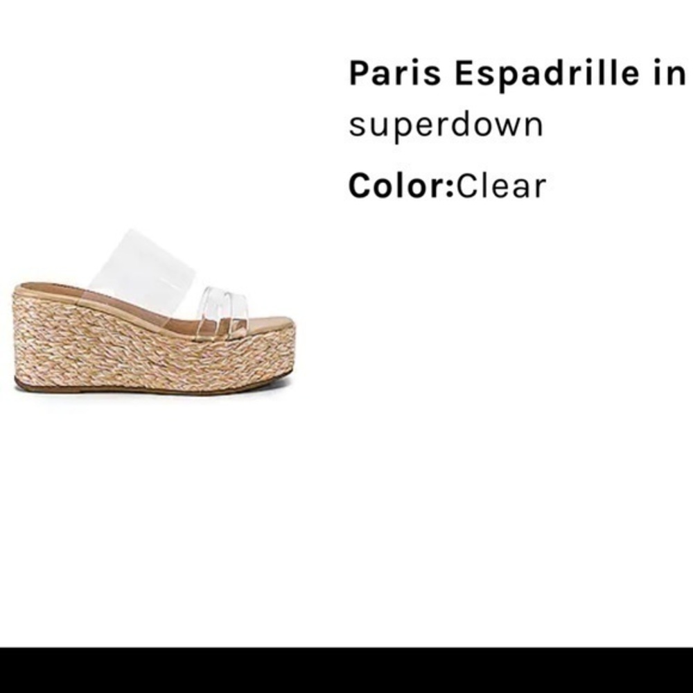 Revolve Paris espadrille Clear strap slide wedges